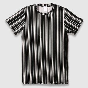 FXN Men's Premium Striped Short Sleeve Tee BlackWhite